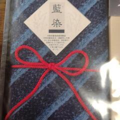新品未使用　藍染フェイスタオル２枚と入浴剤2の画像