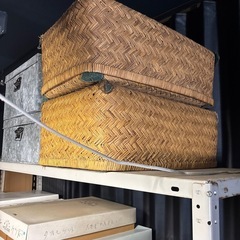 昭和レトロ　衣装ケース　ブリキ こおり 　の画像