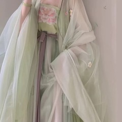 薄緑色 花柄チャイナドレスの画像