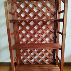 ラティス3段棚　折りたたみ　室内使用品①の画像