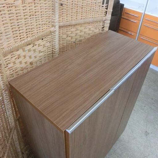 靴箱 シューズボックス 幅75cm 下駄箱 木目調 玄関収納 棚 シンプル 75×35×101cm ブラウン 茶系 札幌 西野店