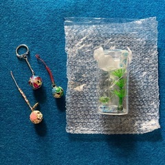 昭和レトロ　キーホルダーストラップ、夏の置物ガラス製品‼️現状品の画像