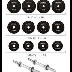 【IROTEC(アイロテック)】アイアン ダンベル60KGセット（片手30kg×2個) 【スチールダンベル】筋トレ ベンチプレス 鉄アレー 鉄アレイ 可変式 トレーニング器具の画像