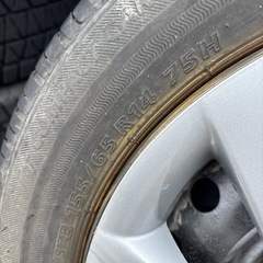 155/65R14 中古
夏タイヤ、ホイール付　1本だけ2019年製他3本2021年製ブリヂストン　ECOPIA　軽自動車全般にの画像