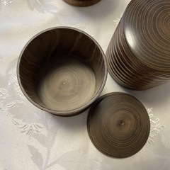 ■木製茶筒 箸立てセットの画像
