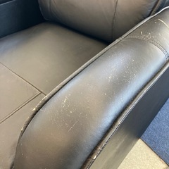 M2509-083 リクライニング ソファ 1人掛け ブラック キズ汚れ有り  の画像