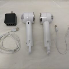 携帯扇風機【ハンディファン】USB充電 ×２個セット・４つ口USBポート付きACアダプター　セット 250908-1-②Tの画像