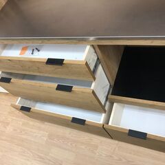 ★リユースのサカイ春日部店★KJ11659 unico 食器棚 ブラウン H180×W123×D45 クリーニング済みの画像
