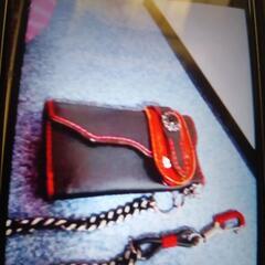 皮ウォレット長財布、太めチェーン付き、人気品、かなりお値打ちですの画像