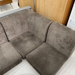 店頭引き渡し 中古 ローソファ ブラウン系 コーナーソファ L字 ３分割 の画像