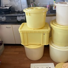 漬物樽 漬物タル 漬け物 9個セット 40L 36L 30L 20L 18L 各種 重し蓋 12枚 中古品  の画像