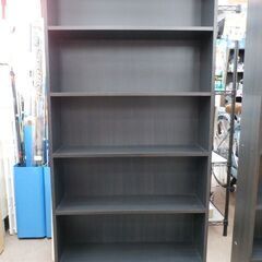 ① 本棚 コミックラック 幅59.5㎝×奥行17㎝×高さ134㎝ ブラック系 文庫本ラック ブックシェルフ 棚 西岡店の画像