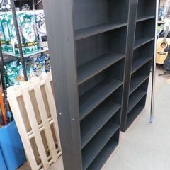 ➁ 本棚 コミックラック 幅59.5㎝×奥行17㎝×高さ134㎝ ブラック系 文庫本ラック ブックシェルフ 棚 西岡店の画像