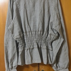 チェック柄ブラウス シャーリング　大きいサイズ　4Lの画像