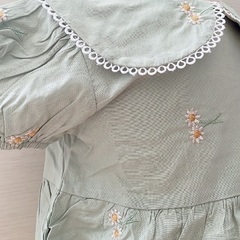 半額以下🌻ロンパース　80センチ　ミントグリーン　襟付きの画像