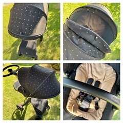STOKKE ベビーカー　
ストッケエクスプローリーXシグネチャー ブラック ゴールドフレーム の画像
