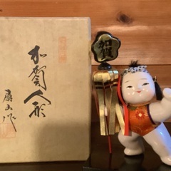 加賀人形　扇山　金太郎のような男の子の置物　人形　レトロ　扇山作　日本人形の画像