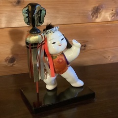 加賀人形　扇山　金太郎のような男の子の置物　人形　レトロ　扇山作　日本人形の画像