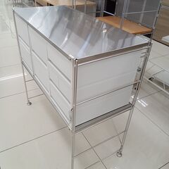 ★リユースのサカイ日立店★HJ7692 無印良品 収納ケース付きラック シルバー H83.5×D40×W83.5 クリーニング済み の画像