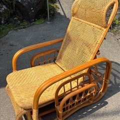 中古◆ラタンソファベッド◆椅子◆折りたたみ◆の画像