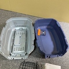 未使用品　Amazonベーシック ペットキャリー ダブルドア 超小型犬・猫用 5kgまで Sサイズ 幅32 x 奥行48 x 高さ25cm グレーブルーの画像