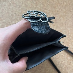 スマホショルダー 黒 バッグ 携帯入れ 大人 おしゃれ かわいい ポシェット ポーチの画像