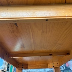 大きめ木製ダイニングテーブルセット　椅子×4の画像