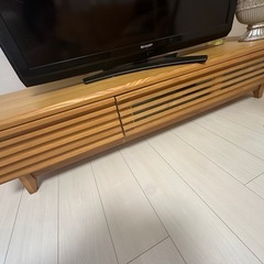 
国産大川家具　天然木のテレビボードの画像