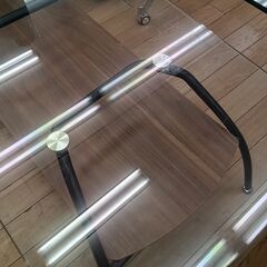 ★リユースのサカイつくば店★TK6435  ガラスローテーブル ブラウン H38×D50×W95 クリーニング済みの画像