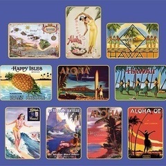 Aloha Hawaii ヴィンテージアート ポストカードセット（10枚入り）の画像
