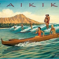 Aloha Hawaii ヴィンテージアート ポストカードセット（10枚入り / Kerne Erickson デザイン）の画像