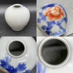 L339　深川製磁 宮内庁御用達 牡丹 花柄 花瓶 小さめの画像