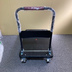 台車 折りたたみ 業務用台車 コンパクト 滑り止め防護柵 静音 キャスター 一度でたくさん運べる 固定ロープ付属 ブラックの画像