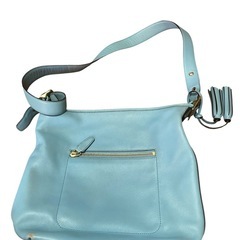 COACH コーチ ショルダーバッグ ライトブルー レザー製の画像