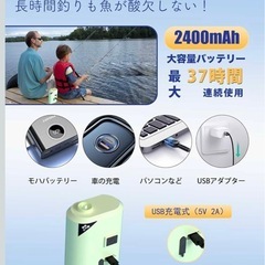 【新品】釣り エアーポンプ usb 充電式 エアポンプ 電池内蔵 携帯式 酸素ポンプの画像