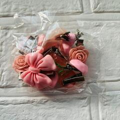 ヘアピン 12個 薔薇 桃 心 リボン ヘアアクセサリー ヘアアレンジの画像