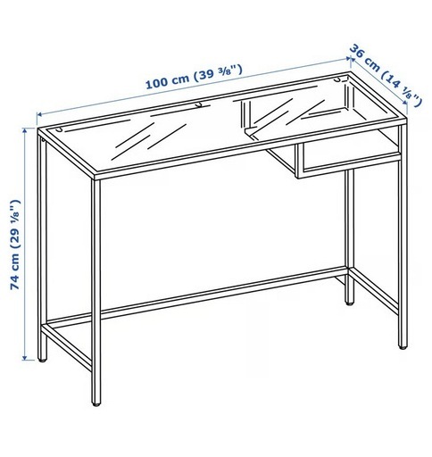 IKEAガラスデスク