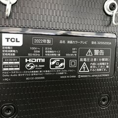 ★リユースのサカイ春日部店★KJ11679 TCL 液晶テレビ 32S5200A 32インチ 22年製 動作確認／クリーニング済みの画像