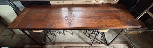 ヴィンテージ風 木製テーブル 幅190cm