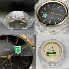 C312　可動 昭和レトロ　SEIKO クリスタル置き時計　アンティーク　セイコー　当時物　ヴィンテージ　※電池ケース蓋欠損の画像