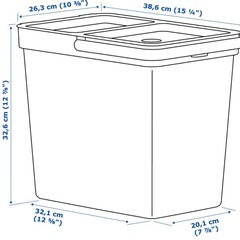IKEA イケア　ホルバル　ゴミ箱　22L グレーの画像