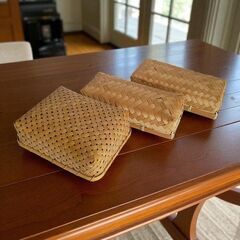 竹かご　弁当箱　３個　ランチボックス　行楽弁当の画像