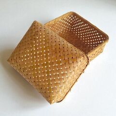 竹かご　弁当箱　３個　ランチボックス　行楽弁当の画像