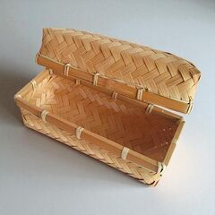 竹かご　弁当箱　３個　ランチボックス　行楽弁当の画像