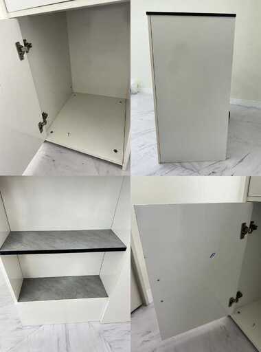 港区手渡し】受付カウンターレジカウンター鍵付きライト付きグレー100㎝