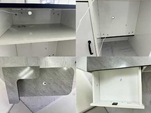 【港区手渡し】受付カウンター　レジカウンター鍵付き　ライト付き　グレー　100㎝ 港区手渡し】受付カウンターレジカウンター鍵付きライト付きグレー100㎝