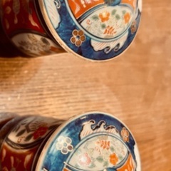 決まりました！　有田焼　ティーカップ　茶器セット　漆器茶器収納盆付き　銘あり　金縁　蓋付き　夫婦　茶器セットの画像
