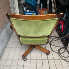 【訳ありの為お安くお譲りします】オールド ヴィンテージ カリモク karimoku コロニアル チェア 椅子 グリーンの画像