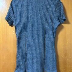 PARK GIRL VネックリブTシャツ グレー 半袖　着痩せトップス　LLの画像
