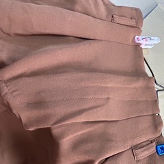 ブラウン ワイドパンツ ゴムウエストの画像